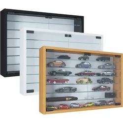VCM VCM   Glasvitrine hängend   Vitrine Glas mit ESG-Sicherheitsglas   Maße: H. 40 x B. 60 x T. 10 cm   Hängevitrine Glas   Modern und platzsparend   Glas Vitrinenschrank - Mandosa XL