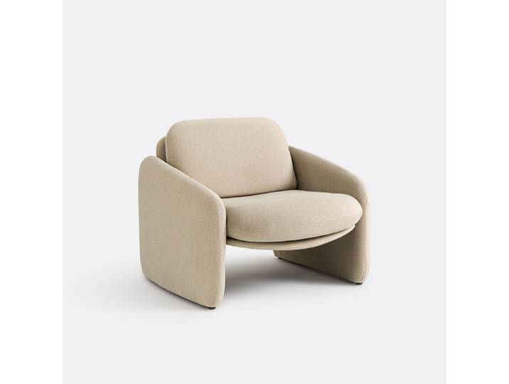 LA REDOUTE Fauteuil rembourré, velours mat, Bellagio Beige