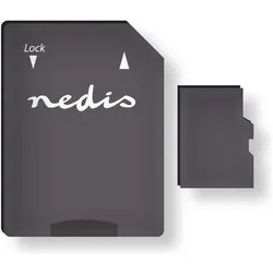 Nedis Speicherkarte microSDH C 32 GB. (32 GB, microSDHC, microSDXC, UHS-I), Speicherkarte, Schwarz