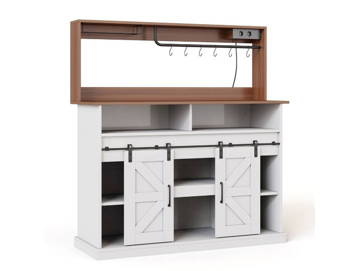HIGHBOARD 120 cm in Weiß & Natur