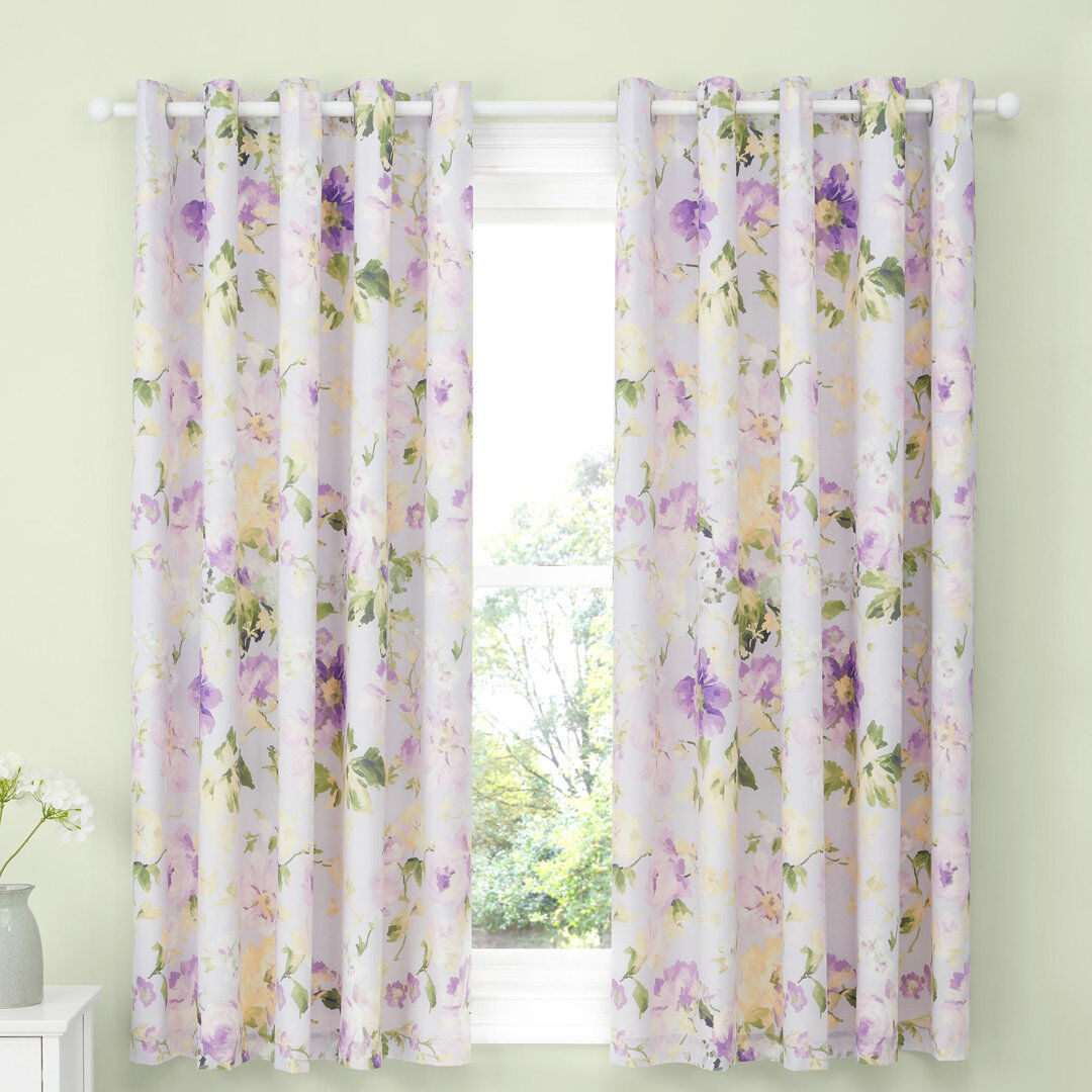 Lark Manor Flourette Curtain Lilac 84cm W