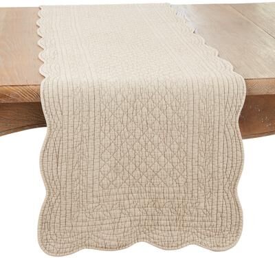 Saro Lifestyle "Elegant Quilted Table Runner - 16""x72"""