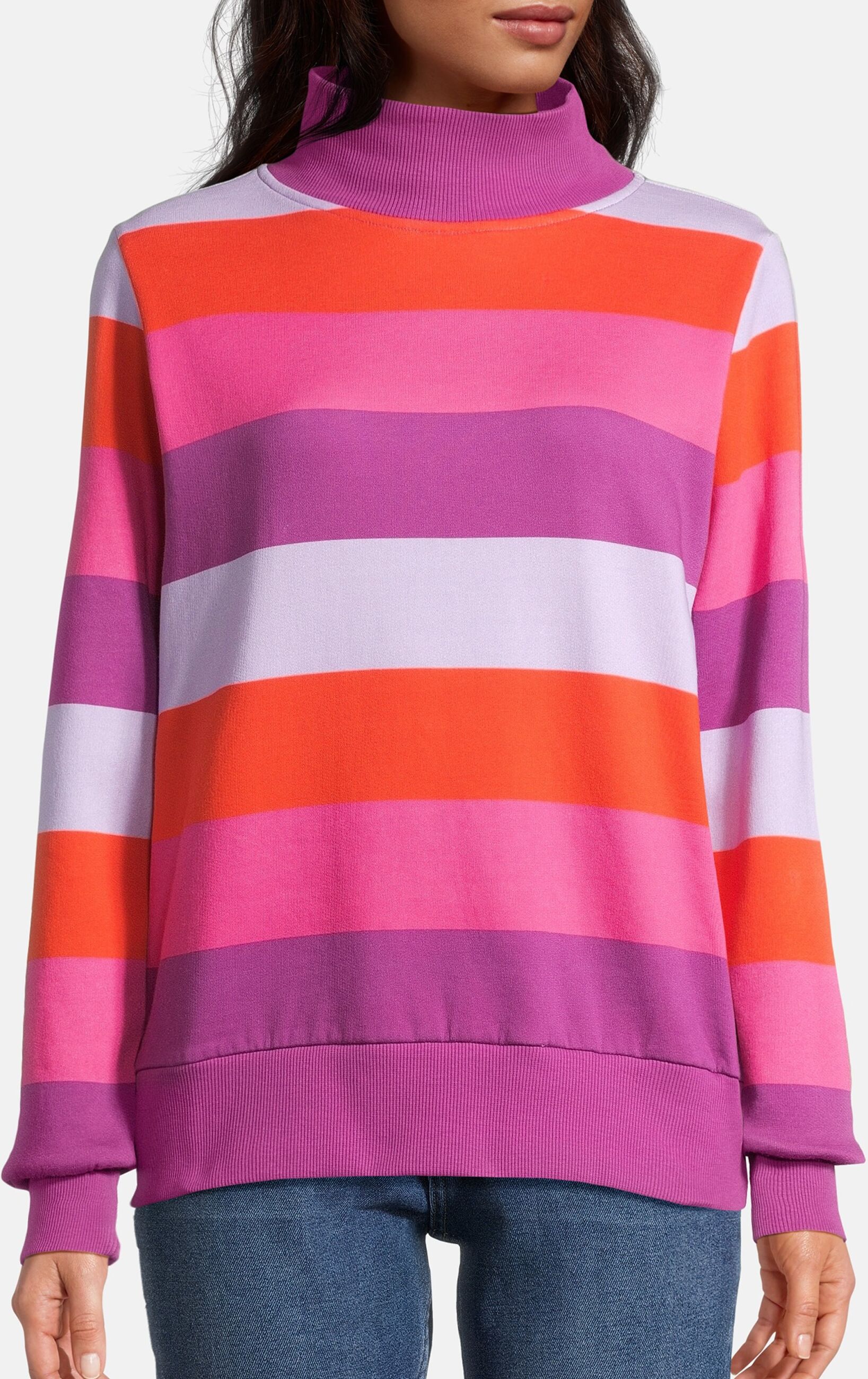 Sweatshirt SALZHAUT "Sweatshirt REDD", Damen, Gr. XL, lila (plum, fiesta, flieder, pink), Obermaterial: 80% Baumwolle CO. 20% Polyester PES., Sweatshirts Sweatshirt