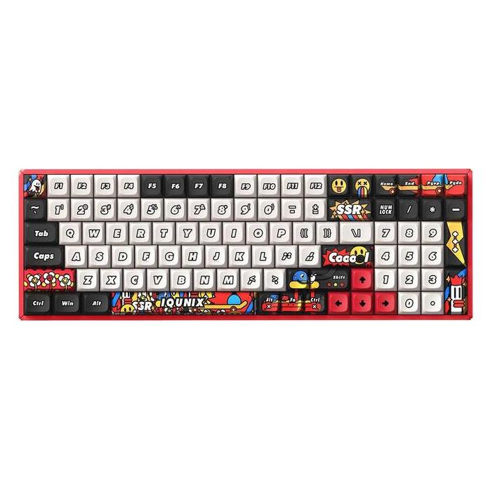 Iqunix F97 Graffiti Blaze Wireless Gaming Tastatur, RGB - Moonstone-Turbo-Switches (DE, Kabelgebunden, Kabellos) (0600310355779)