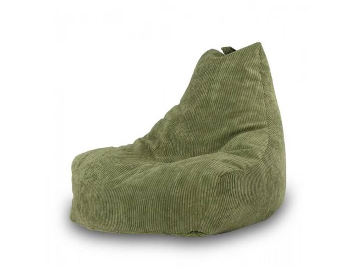 Pouf Poire Fauteuil KEIKO M Velours côtelé Vert
