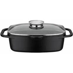 Baumalu Topf mit Deckel aus Keramik, Pfanne + Kochtopf, Schwarz