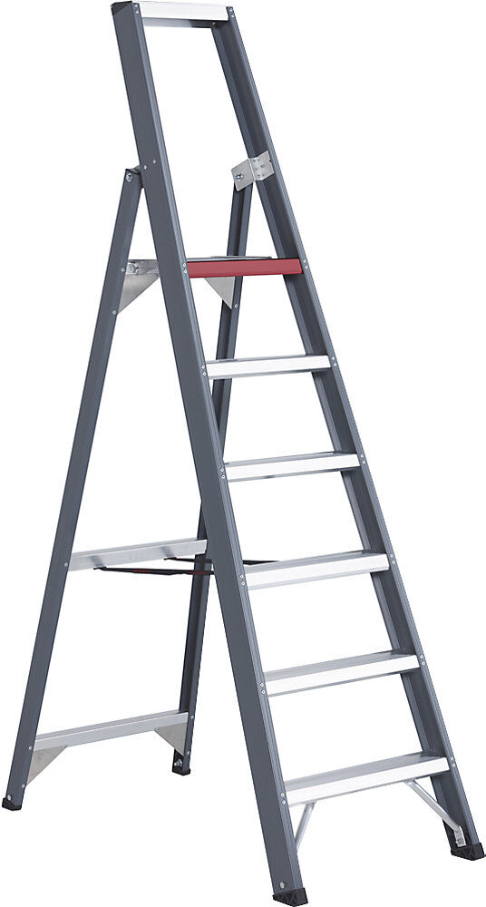 Alu-Stufenstehleiter, einseitig begehbar, mit Ablageschale, 6 Stufen, Arbeitshöhe 3400 mm Altrex