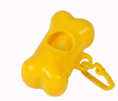 Uplift Essentials Professional Bone Shaped Pet Waste Bag Dispenser yellow