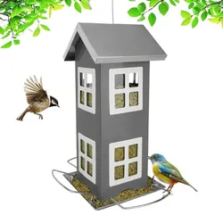 Relaxdays Vogelhaus zum Aufhängen Weiß,Grau,Silber