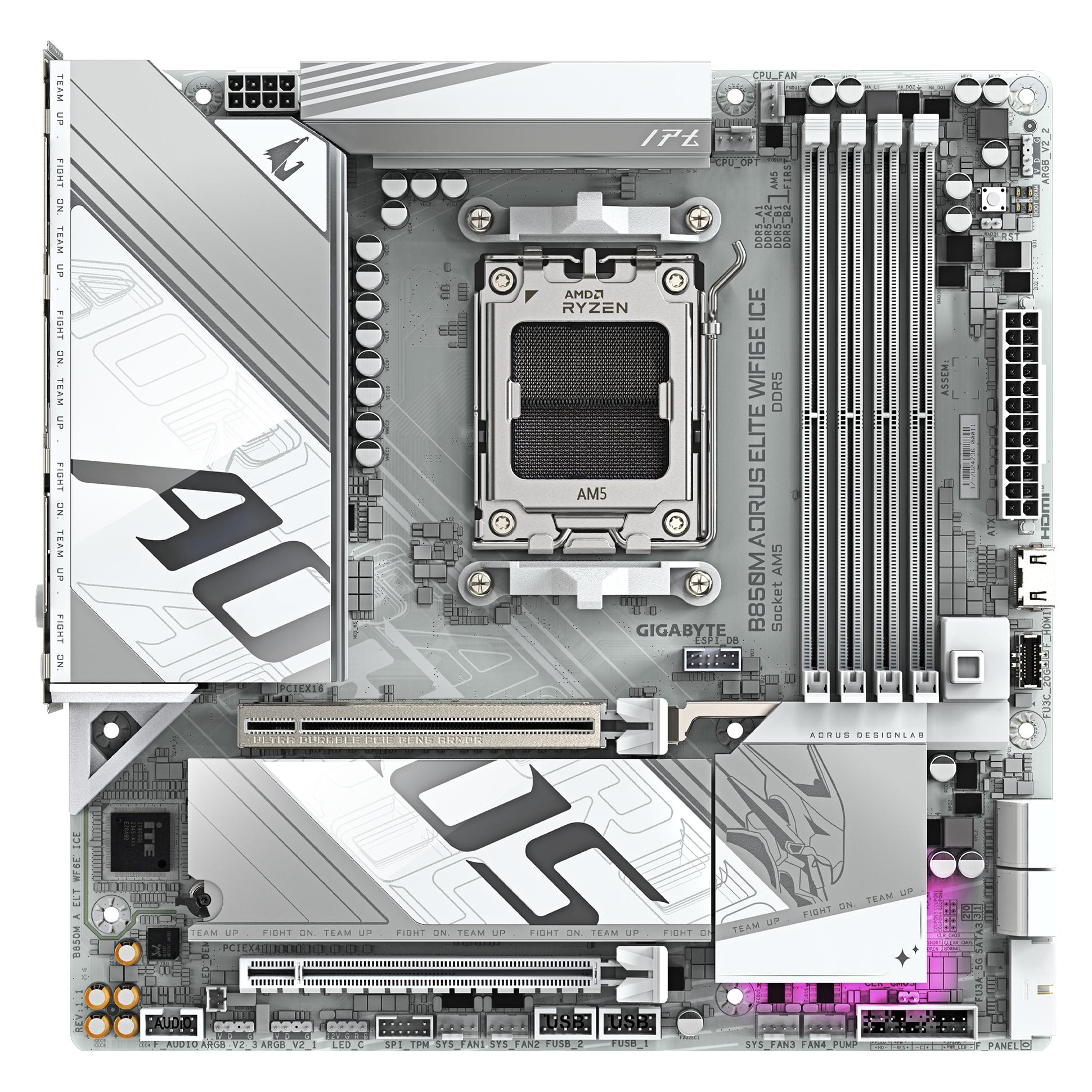 Gigabyte B850M AORUS Elite WIFI6E ICE (AM5, AMD B850, mATX) (B850M AORUS ELITE WF)