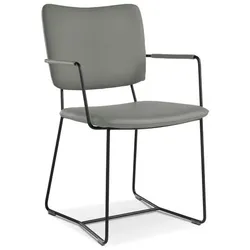 bert plantagie Stuhl Kiko K21 Leder Grau Dunkelgrau