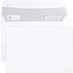 Clairefontaine 500x Umschläge haftklebend 114x162mm/C6, 80g - Weiß 5946C