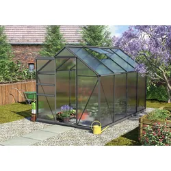 Vitavia Gewächshaus Calypso 5800 Hohlkammerplatten 4 mm inkl. 2 Dachfenster, Schwarz