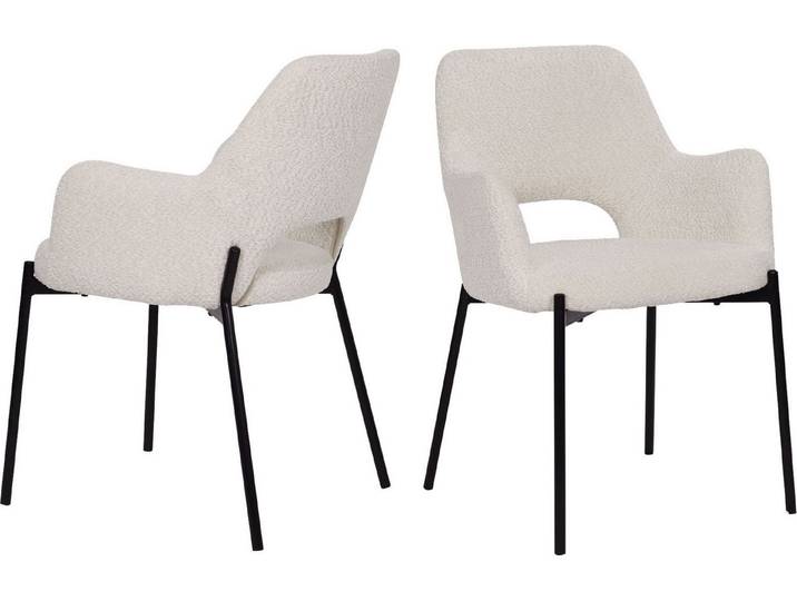 SIT Armlehnstuhl Kiew 2er-Set Bouclé Esszimmerstühle mit Rücken Cut-Out (Set, 2 St), Öko-Tex Bouclé-Bezug & modernes Rücken Cut-Out Design