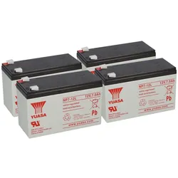 4x Yuasa NP7-12L AGM-Bleiakku je 12V 7Ah VdS – Faston F2 6,3 mm
