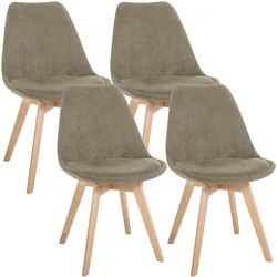 CLP 4er Set Stuhl Linares Cord   Farbe: taupe, Material: Cord