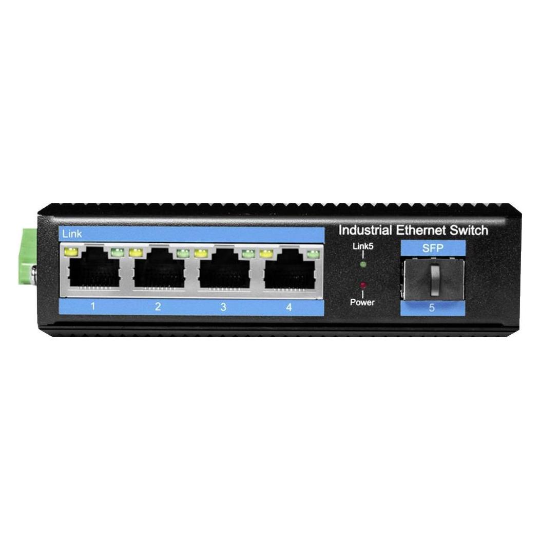 LogiLink Industrie Gigabit Ethernet Switch, 4-Port 1000 Mbit/s + 1 Port SFP (5 Ports) (NS204)