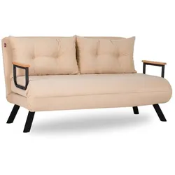 SCHLAFSOFA für 2 Personen mit Stoffbezug und Metallfüßen 133/50/41 cm