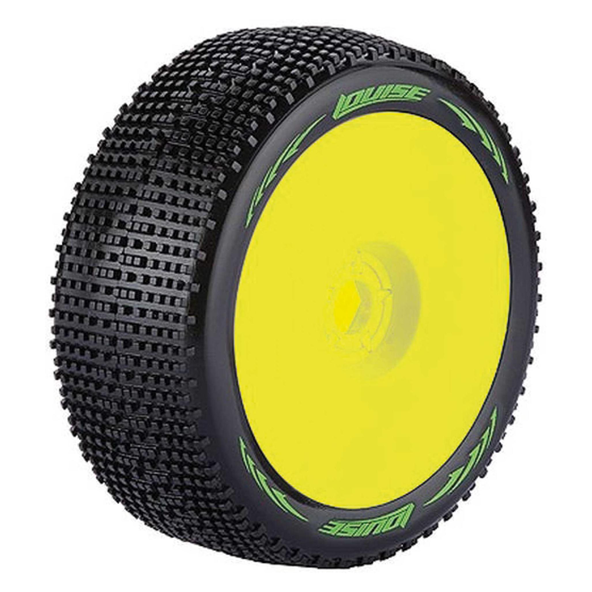 Louise B-Groove 1/8 Reifen supersoft auf Felge gelb 17mm (2) (LOUT370VY)
