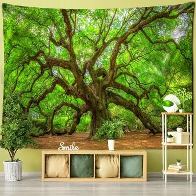 Uplift Picks Forest Tree Wall Tapestry Bohemian Nature Scenery Hanging Decor 05 230x150 Cm