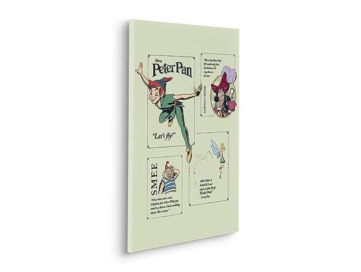 Komar Komar Keilrahmenbild - Peter Pan Let´s Fly! - Größe 40 x 60 cm - Kinderzimmerbild, Wandbild, Kinderzimmer