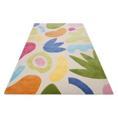 Kinderteppich SMART KIDS "Kimi", bunt, B:160cm H:1,2mm L:230cm, Wolle, Teppiche, Kinderteppich, handgetuftet aus Naturfasern, bunt, abstraktes Design, Kinderzimmer
