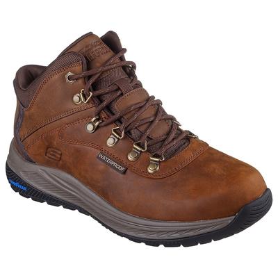 Trekkingschuh SKECHERS "MEROE-PIKEMAN", Herren, Gr. 41, braun, Leder, Lederimitat, Schuhe Trekkingschuh, Trekking-Boots, Sneaker mit Fersenkissen