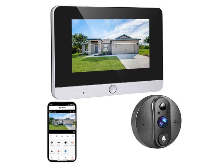 Tuya Smart Security – Visiophone numérique sans fil 1080P avec interphone bidirectionnel et écran LCD 5 pouces