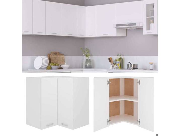 VIDAXL Armoire murale de cuisine - Contemporain Décor Armoire d'angle suspendue Lyon blanc 57x57x60 cm flo92y