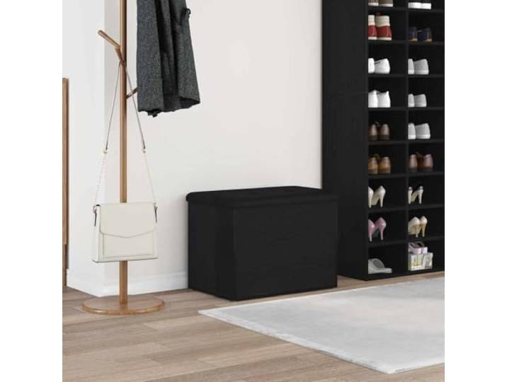 Sitzbank mit Stauraum Schwarz Eichen-Optik 62 x 42 x 45 cm Holzwerkstoff Stauraum unter dem Sitz, Holzwerkstoffrahmen, modernes Design, Innenbereich, einfache Montage