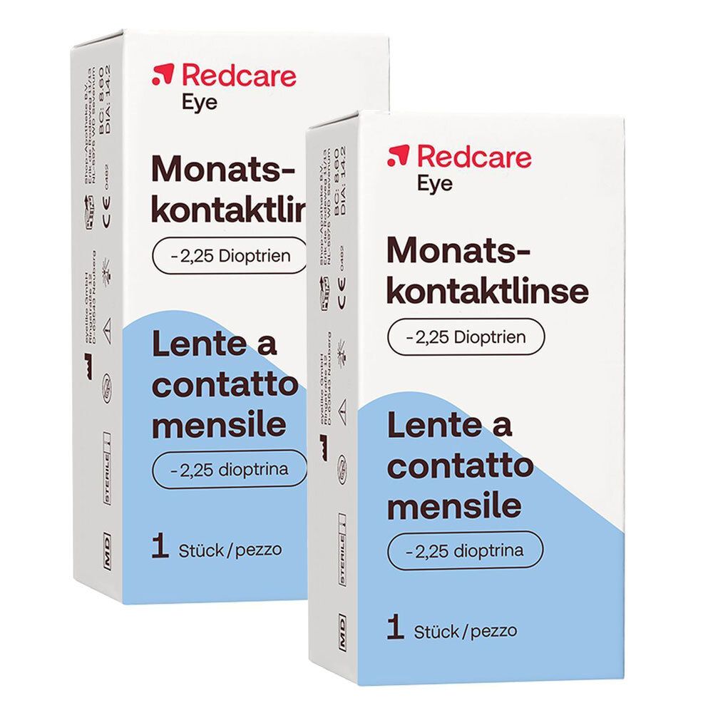 Redcare Monatslinse -2,25dpt 2 Stück Kontaktlinsen