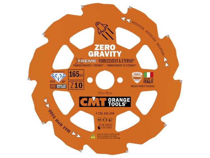 CMT ORANGE TOOLS 236.165.10H Circulair lemmet voor bloempot DP 165x1.8/1.4x20 Z10TCG