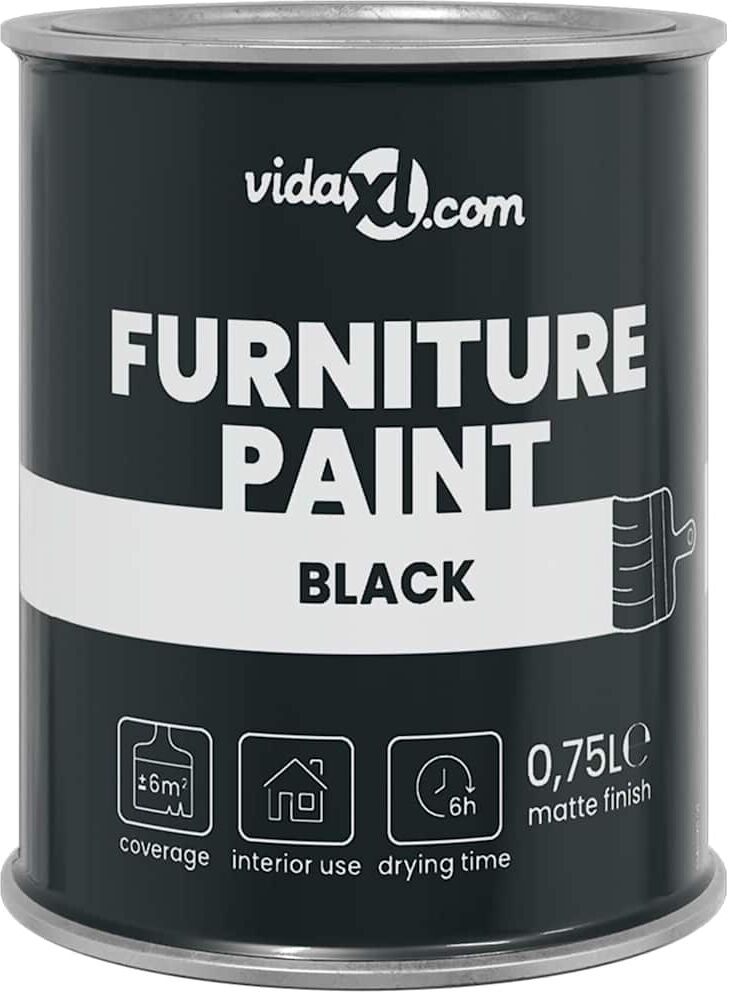 vidaXL Peinture pour meubles Noir 0,75 L Wall Print