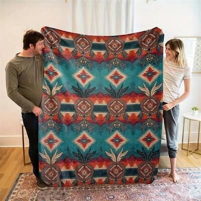 Uplift Picks Southwestern Aztec Throw Blanket Soft Tribal Boho Fleece 04 100x70 Cm