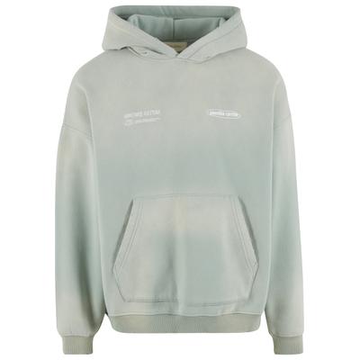 Kapuzensweatshirt ANOTHER COTTON LAB "Another Cotton Lab Matcha Lab Oversized Washed Hoodie", Damen, Gr. M, grün, 52% Baumwolle, 48% Polyester, bedruckt, Rundhals, Sweatshirts