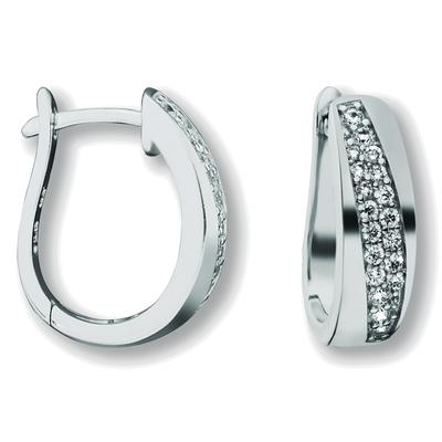 Paar Creolen ONE ELEMENT "Zirkonia Ohrringe Creolen aus 925 Silber", silber, Ohrringe, Damen, Silber 925 (Sterlingsilber), Ausdruck von Individualität – dezent, bedeutungsvoll, nah am Herzen