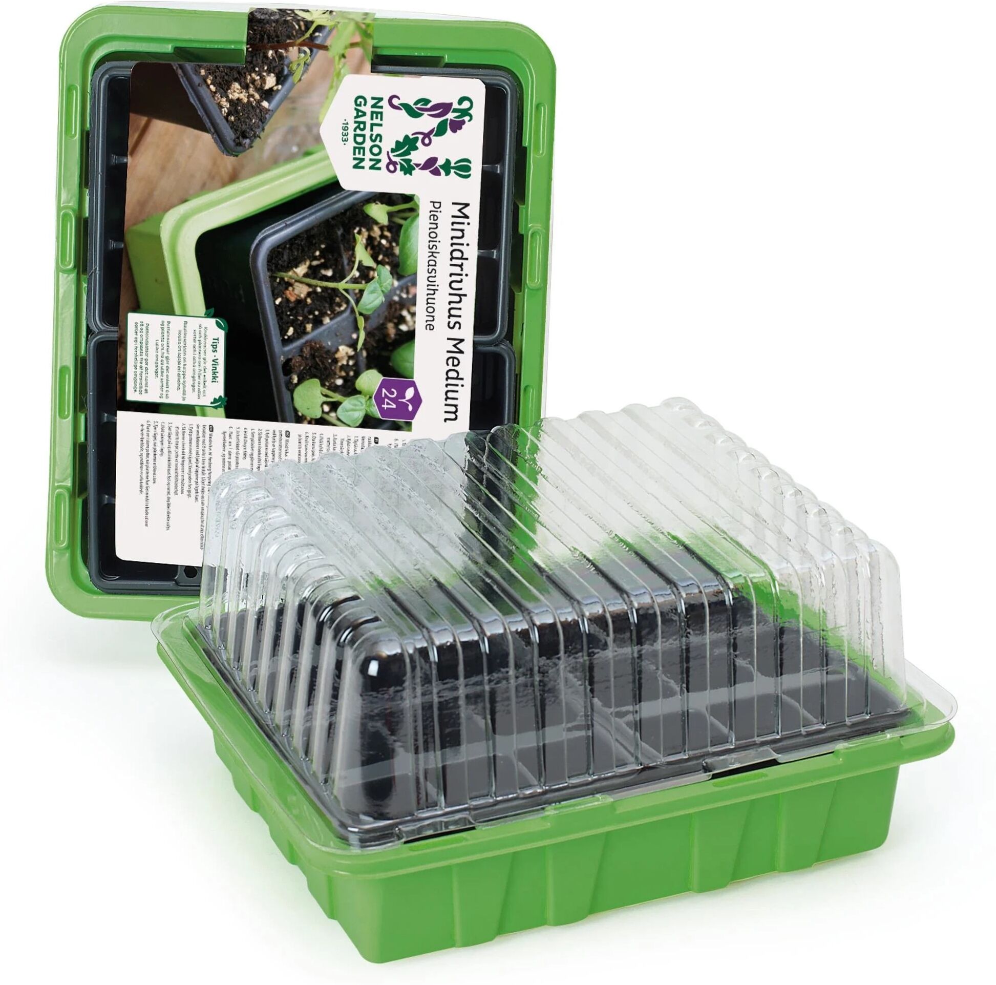 Nelson Garden Minidrivhus medium, med krukinsatser