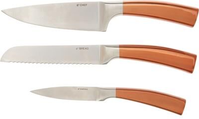 Valerie Bertinelli 3-Piece SS Metallic Knife Set Model