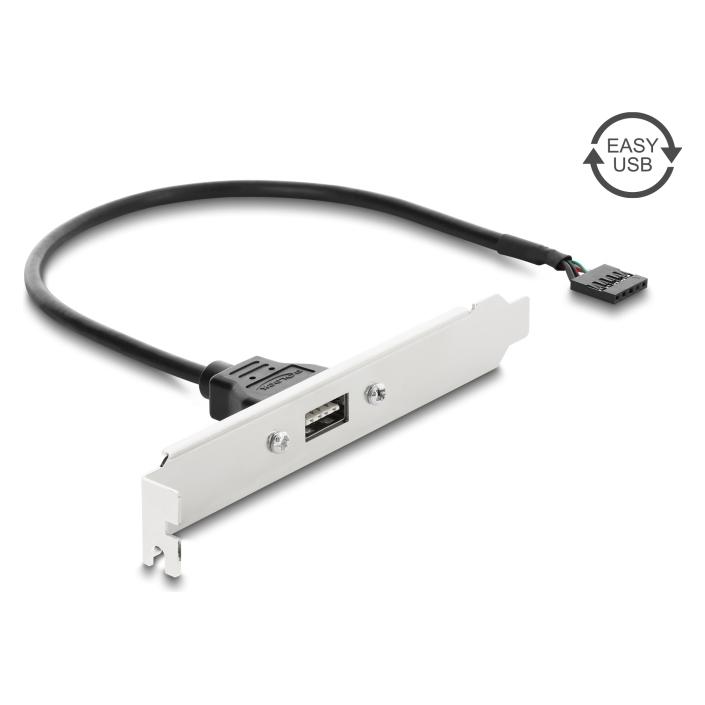 Delock USB 2.0 Slotblech mit 1 x EASY USB Typ-A Port (91799)