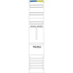 f-tronic 7120205 Verteilerfeld 1-feldrig, 3r, H=1200mm, 1 Res. 3.HZ, VR5
