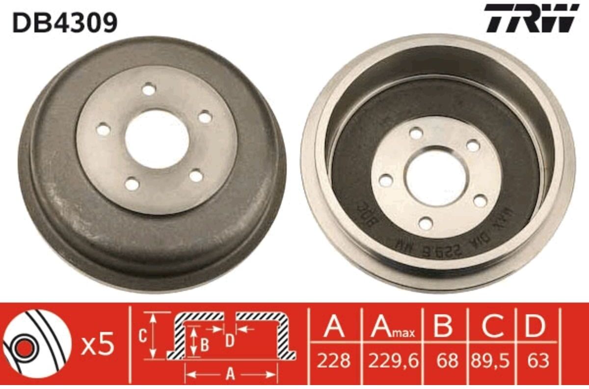 Bremstrommel TRW DB4309