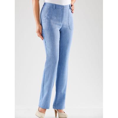 Palazzohose, Damen, Gr. 24, Kurzgrößen, blau (taubenblau), 100% Polyester, unifarben, lang, Hosen Palazzohose