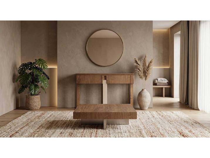 JVmoebel Wohnwand Wohnzimmer Set Konsolentisch Spiegel Couchtisch Moderner Stil Elegant, Made in Europa