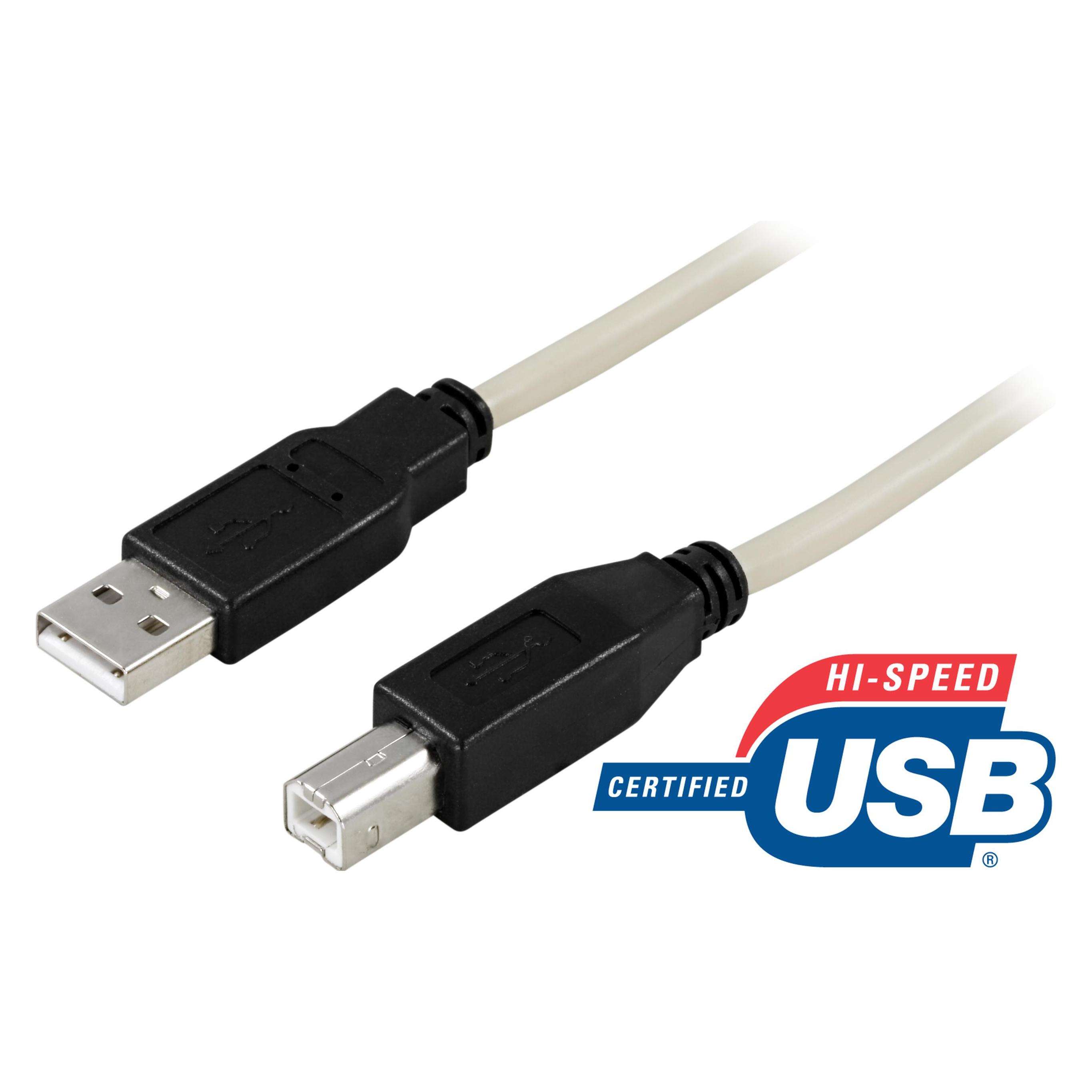 Deltaco USB-kabel - USB til USB Type (0.50 m, USB 2.0) (USB-205)