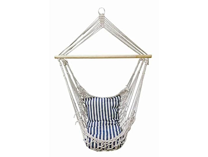 Garten Decken Hänge Sitz Holz Außen Terrassen Möbel Textil Balkon Stuhl blau weißHarms 507287