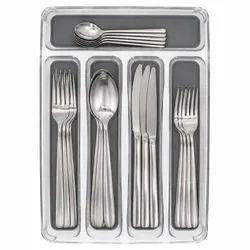 ERNIE Besteckkasten L 32,5 x B 23 cm aus transparentem Kunststoff – 75544