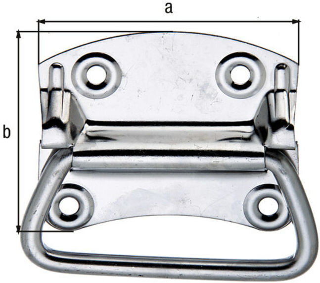 GAH Alberts Poignée de caisse pour valise L92mm, l80mm, P1,2mm Acier inoxydable (361402)