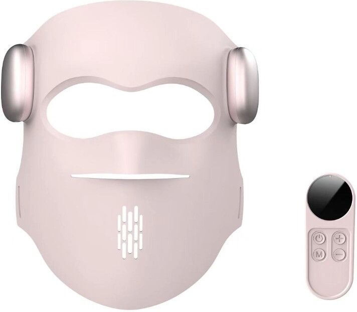 INF Masque facial Photonic - Masque LED en silicone 72 LEDs (630nm/850nm/460nm/525nm), USB-C, autonomie 60min Rose