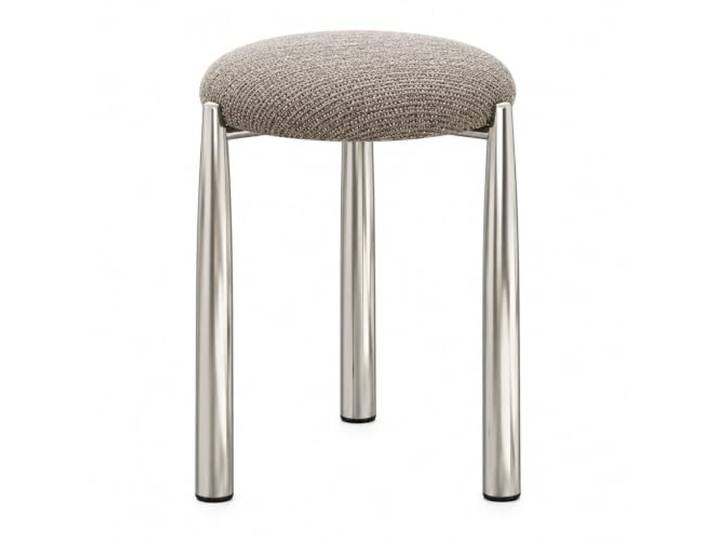 JSWHYBD Stapelbarer Schminkhocker, Runder Polsterhocker mit 3 Metallbeinen Platzsparender Hocker für Schminktisch, Schlafzimmer, Ankleide und Wohnzimmer(B)