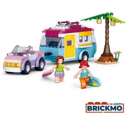 Sluban Girls Dream Auto mit Wohnanhänger M38-B0606
